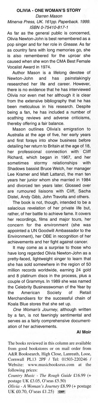 Review of Olivia, One Woman's Story biography - Country Music People