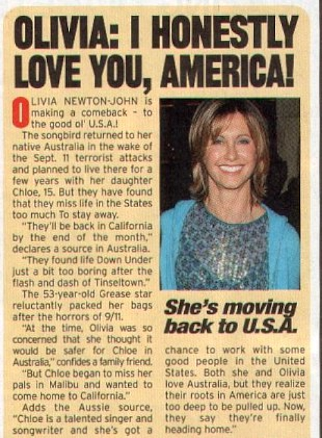 Olivia: I Honestly Love You, America! - National Enquirer