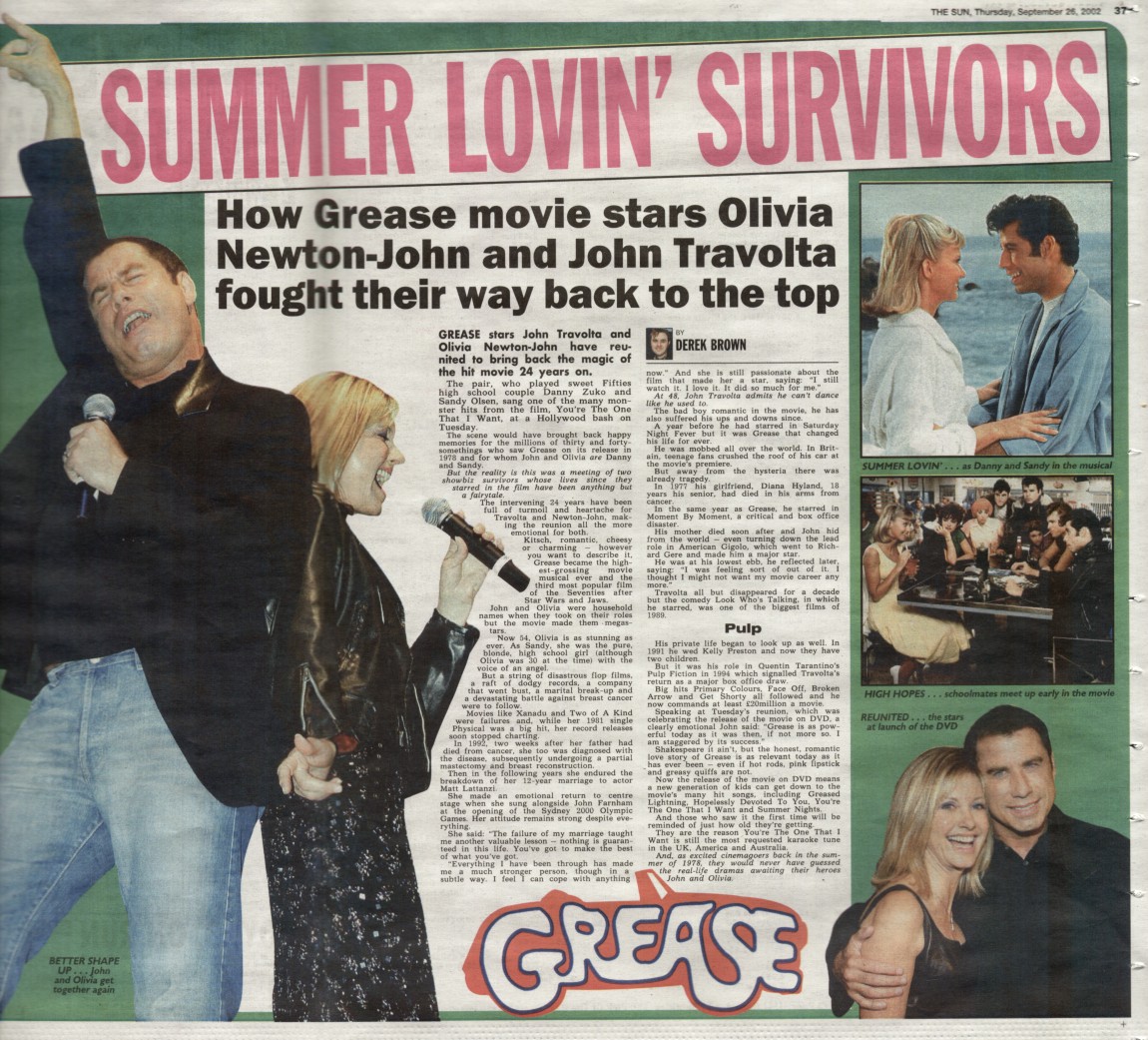 You're The One That I Want - The Sun and various newspapers from around the world