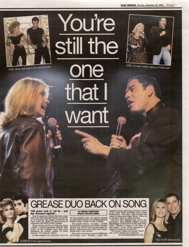 You're Still The One That I Want - Daily Mirror