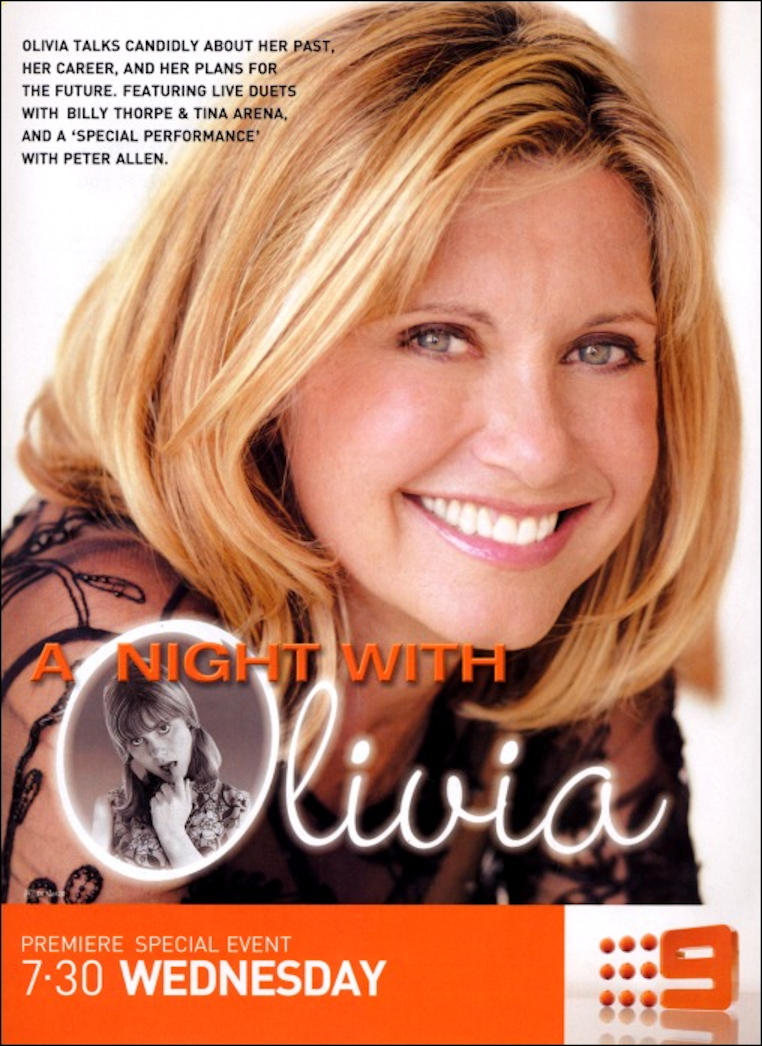A Night With Olivia TV Special on ch9  Ad