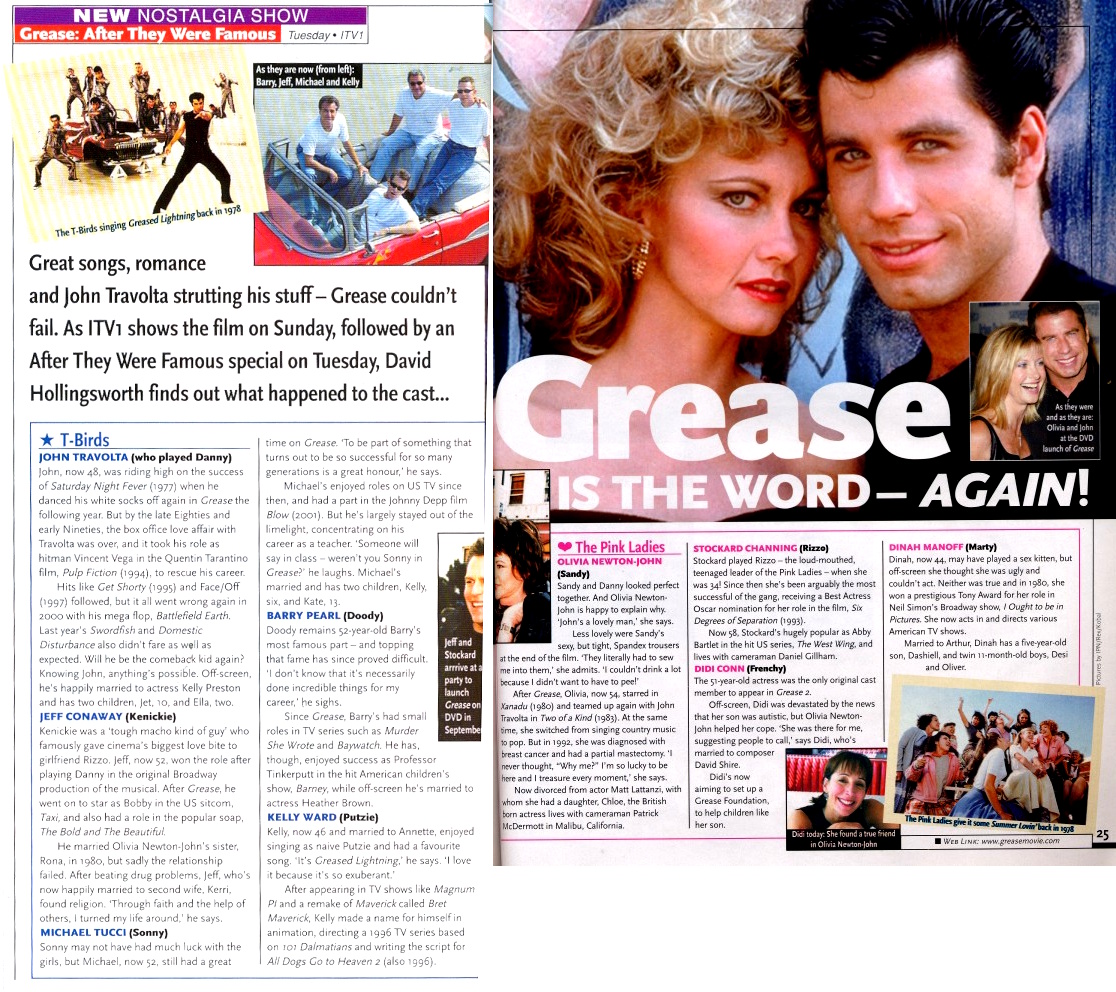 Grease, After They Were Famous - TV Times