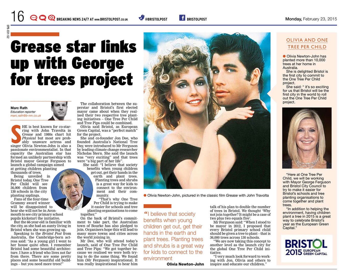 Bristol City joins One Tree Per Child Project - Bristol Post