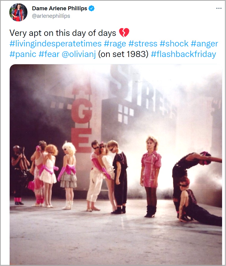 Livin' In Desperate Times - Dame Arlene Phillips on Twitter