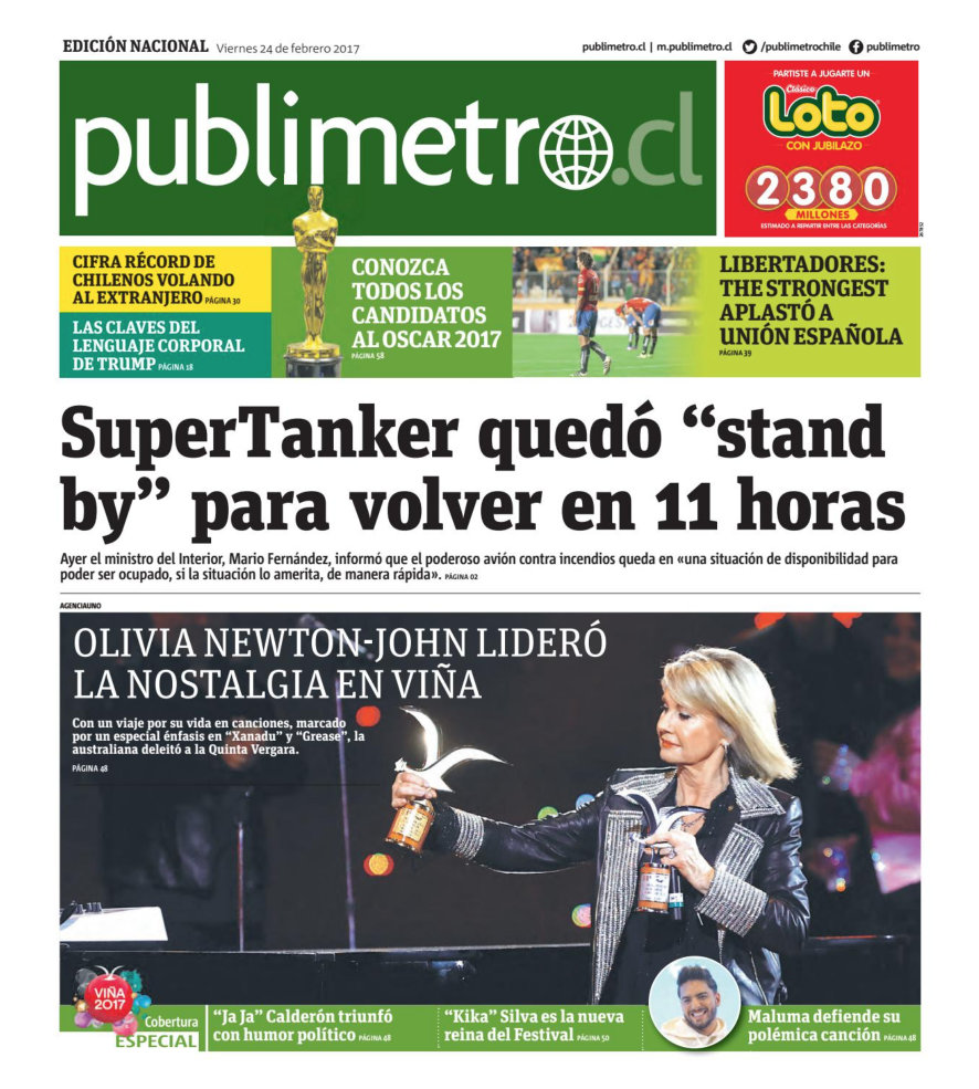 Olivia's Chilean concert - Publimetro
