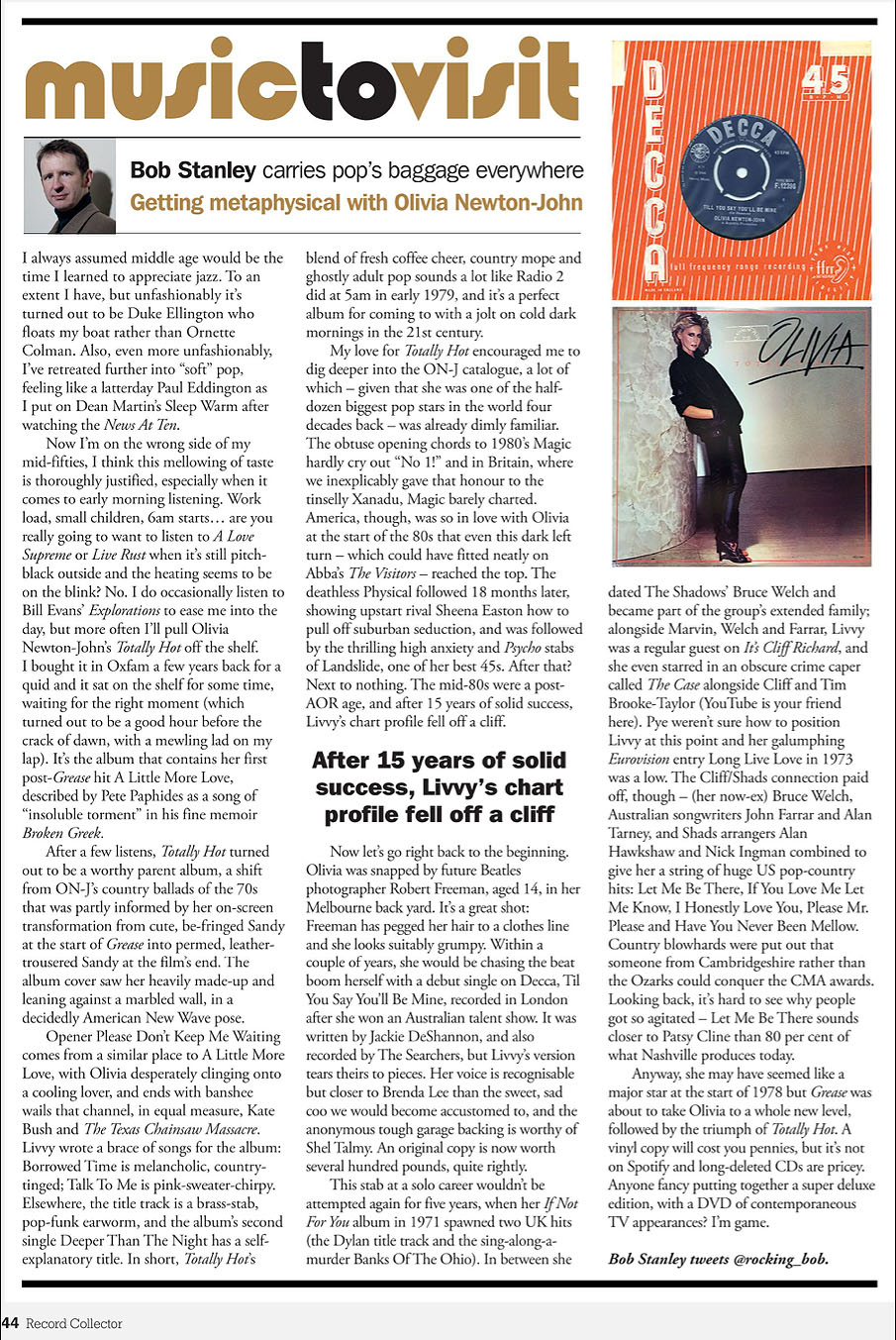 nice review of rediscovering Olivia - Record Collector