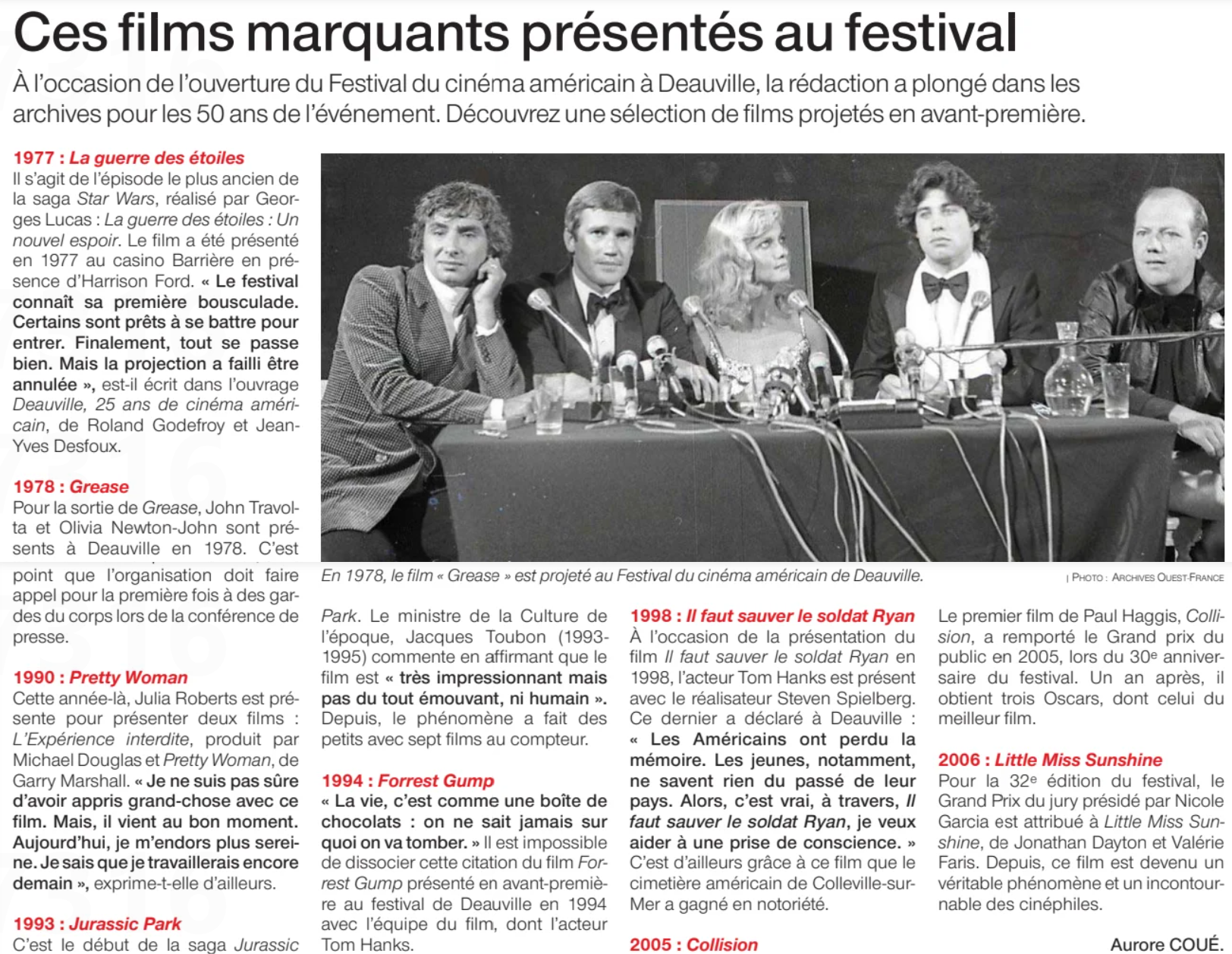 Blast from past, Deauville American Film Festival - Quest France