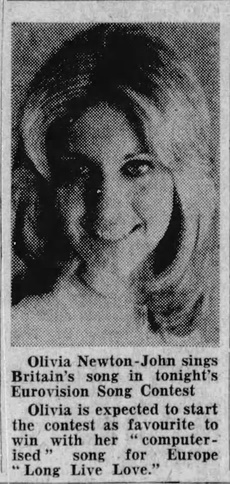Olivia Newton-John Evening Sentinel