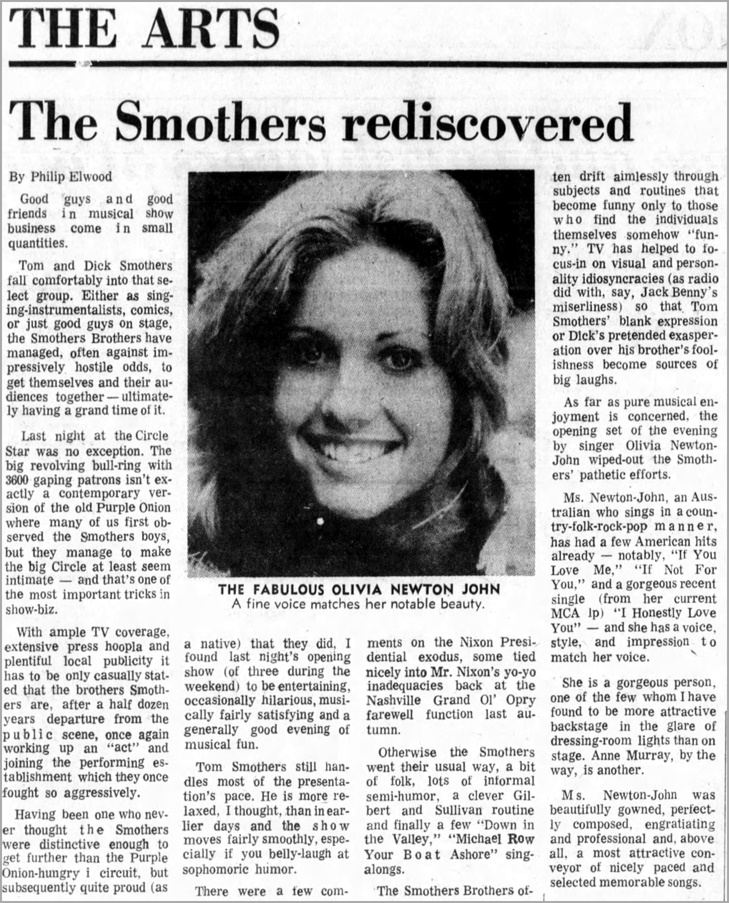 The Smothers Rediscovered (with ONJ) - San Francisco Examiner