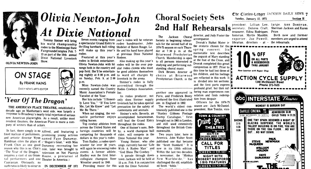 Olivia Newton-John at Dixie National Livestock show -