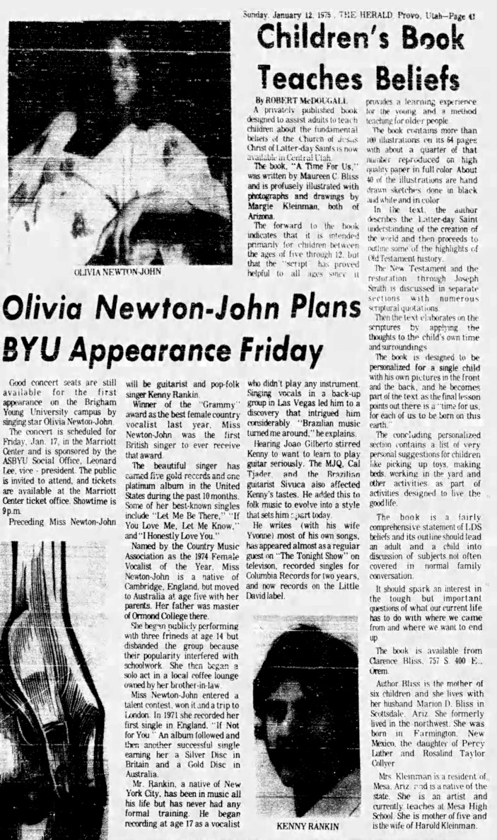 Olivia Newton-John plans BYU appearance Friday - Daily Herald