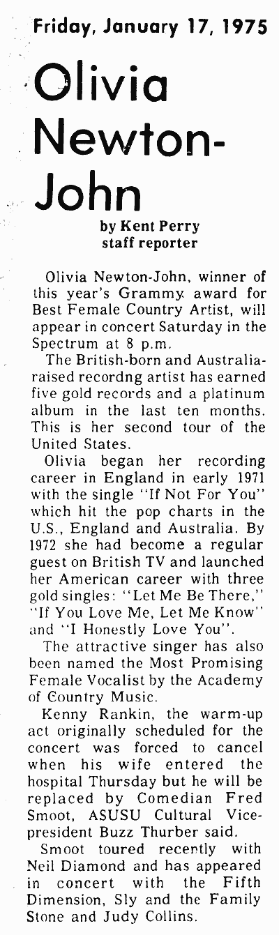 Olivia Newton-John (appears in concert) - ASU Student Life