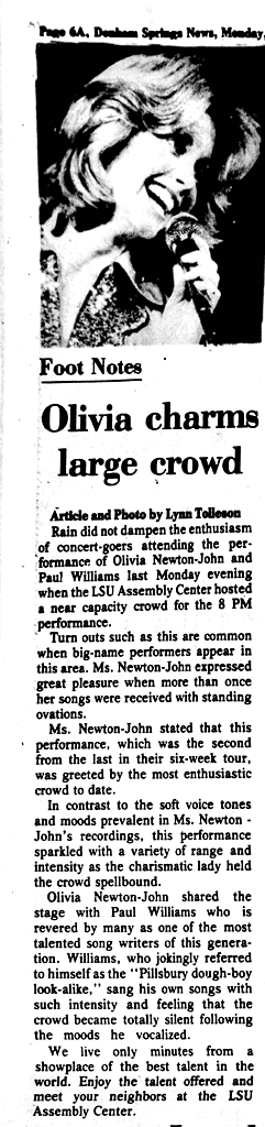 Olivia charms large crowd - Denham Springs And Livingston Parish News