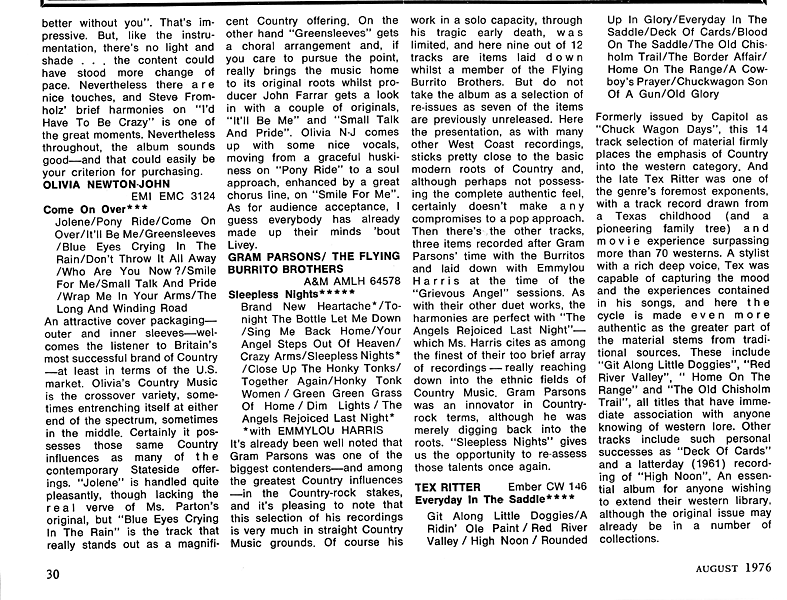 Come on Over review - Country Music People V7 No8