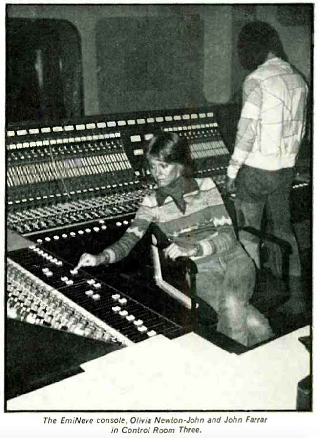 Olivia recording Come On Over