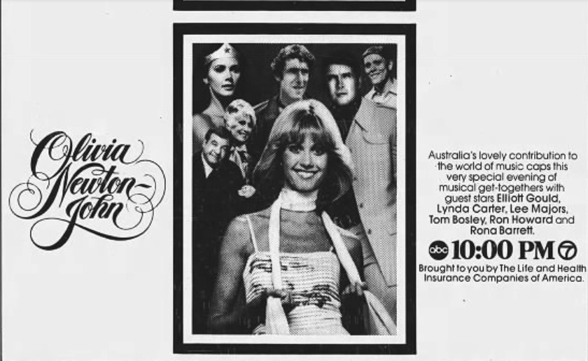 Olivia Newton-John TV special advert - LA Times
