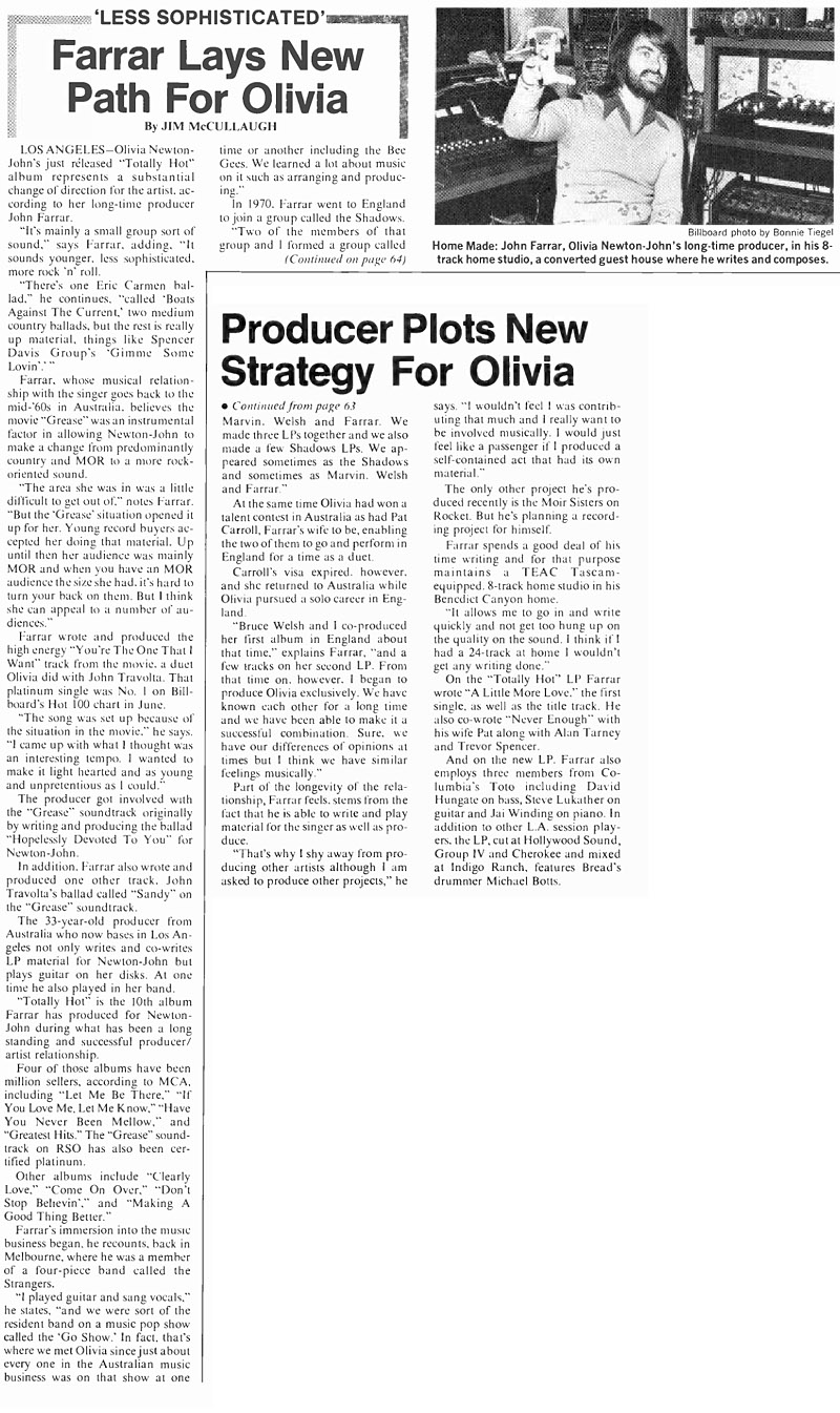Farrar Lays New Path for Olivia