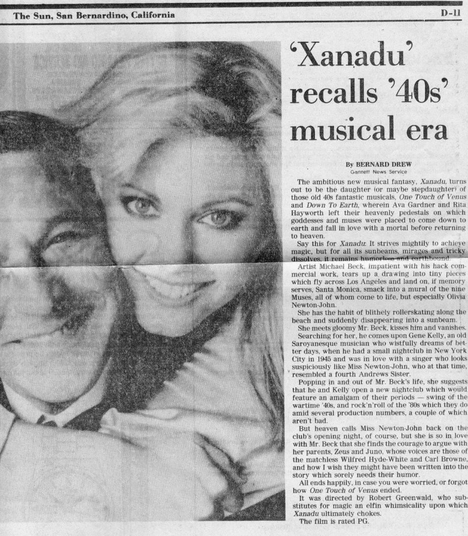 Xanadu Review, San Bernadino Sun