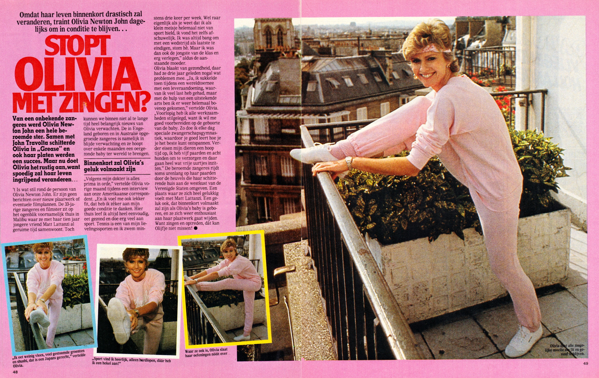 Olivia exercising in Paris - PopFoto