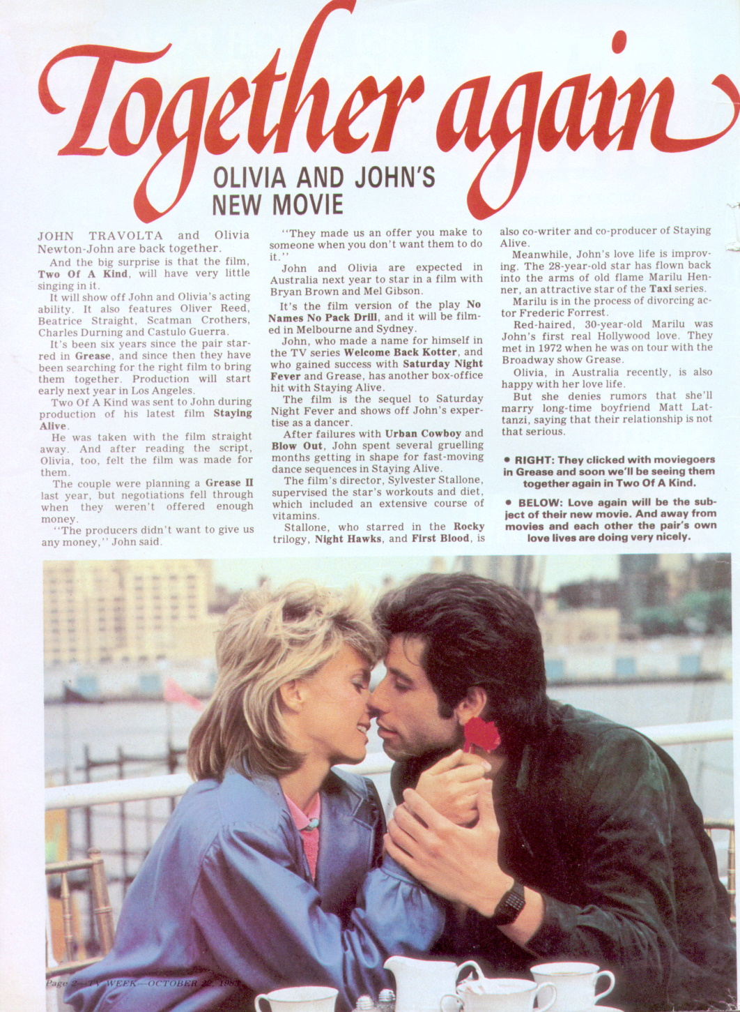 Together Again Olivia and John's New Movie - TV Week