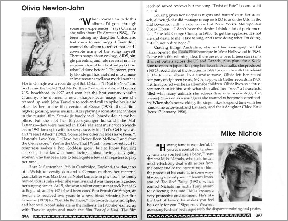 Olivia Newton-John - Blackwell's Celebrity Register