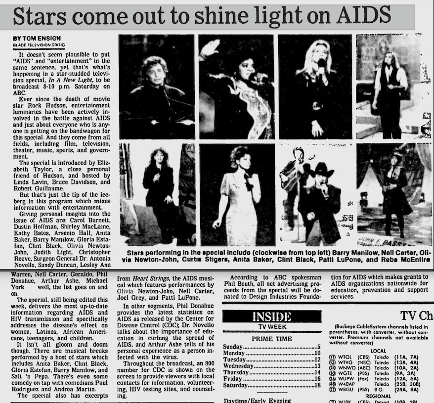Stars come out to shine light on AIDS - Toledo Blade