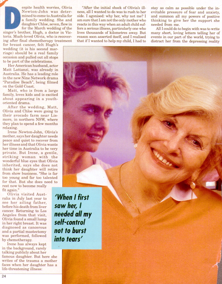 Olivia, Her Mother's Anguish  - Australian Women's Weekly