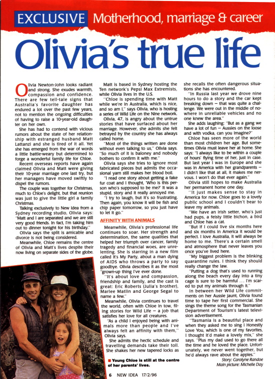 Olivia breaks her silence - New Idea