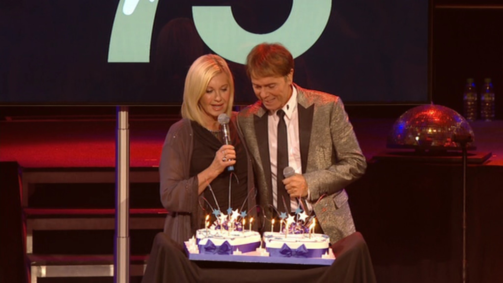 Olivia Newton-John  at the Cliff Richard 75th Anniversary Concert Suddenly duet