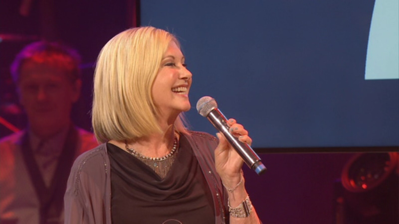Olivia Newton-John at the Cliff Richard 75th Anniversary Concert Suddenly duet 