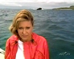 filming on the rough seas Olivia Newton-John One World 2002