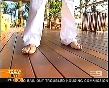 Olivia's feet with paint on - apparently screenshot