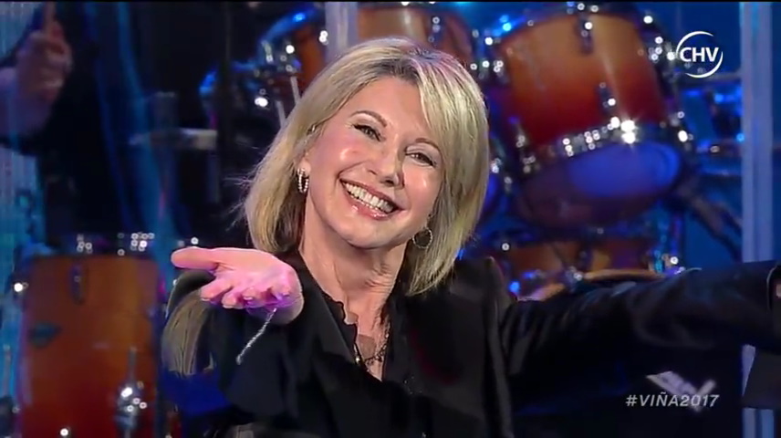 Olivia Newton-John at the Vina del Mar Festival 2017