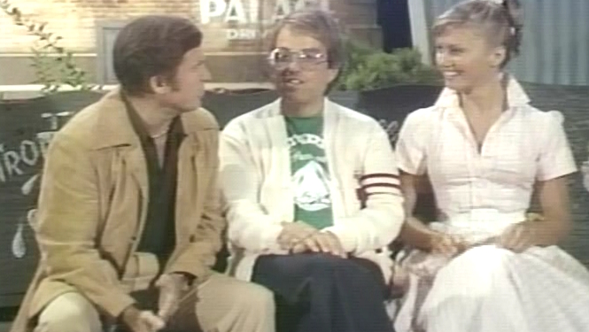 Olivia Newton-John on set of Grease Mike Douglas Show March 1978 Olivia Newton-John on set of Grease Mike Douglas Show March 1978