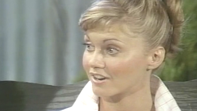 Olivia Newton-John on set of Grease Mike Douglas Show March 1978 Olivia Newton-John on set of Grease Mike Douglas Show March 1978